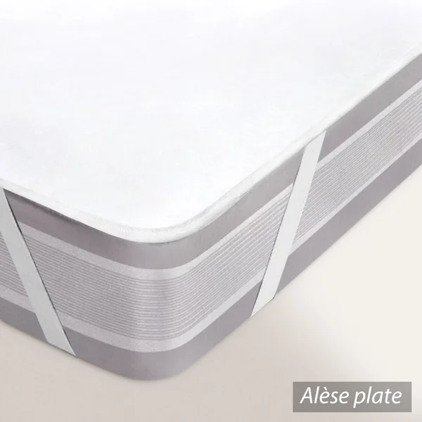 Alèse plate 140x190 cm ACHUA molleton 100% coton 400 g/m² matelas 15cm à 23cm