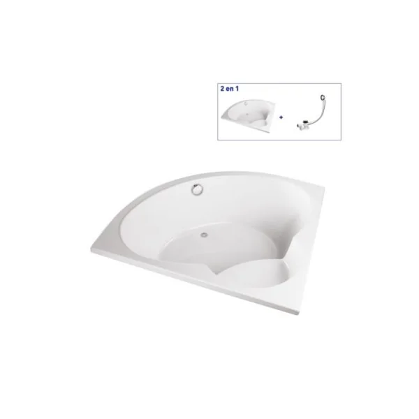 Baignoire d'angle 150 x 150 cm Maylis sans tablier Valentin