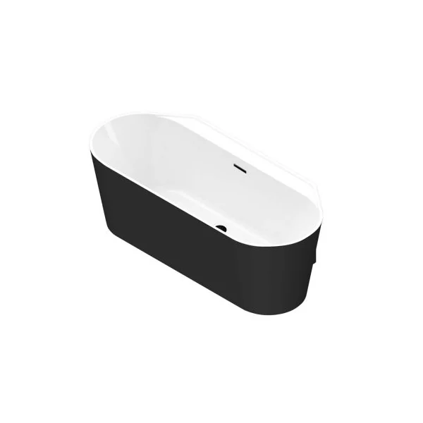 Baignoire semi-îlot Nakina L. 160 cm x l. 75 cm noir