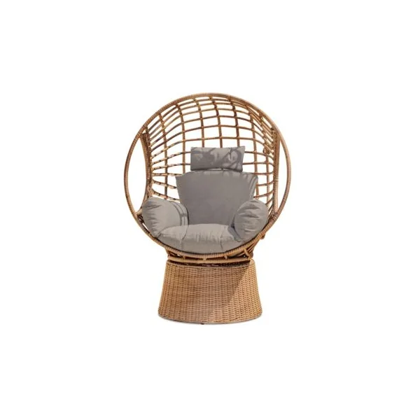 Balancelle de jardin Borabora Paris Garden résine tressée marron L 110 x l 87 x H 153 cm