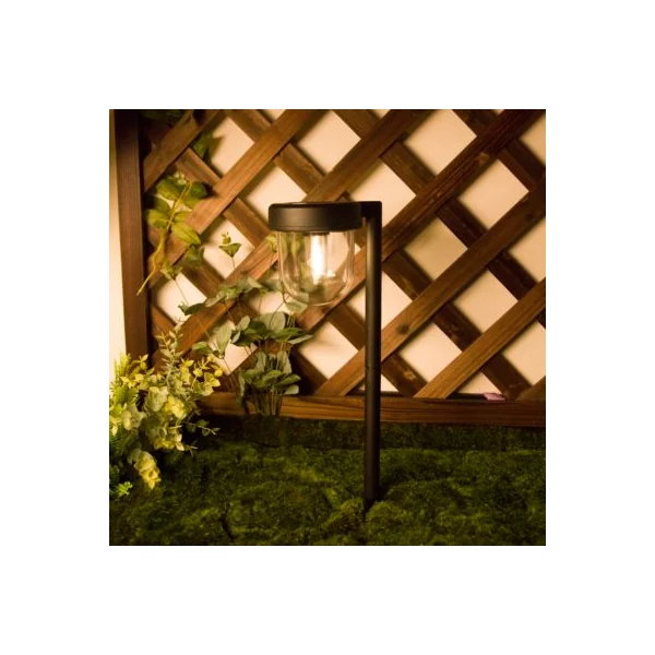 Balise solaire à piquer LED intégrée Brith noir IP44 0.08W blanc chaud