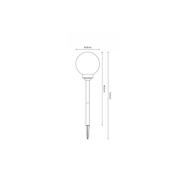 Balise à piquer solaire blanc LED integrée IP44 0.24W blanc froid