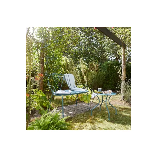Banc de jardin GoodHome Vernon vert eucalyptus