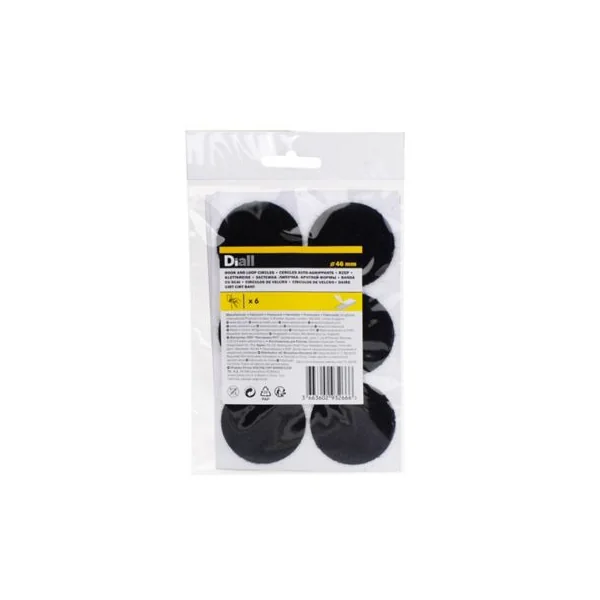 Bande auto-aggrippante format rond noir Diall 46 mm - 6 pièces
