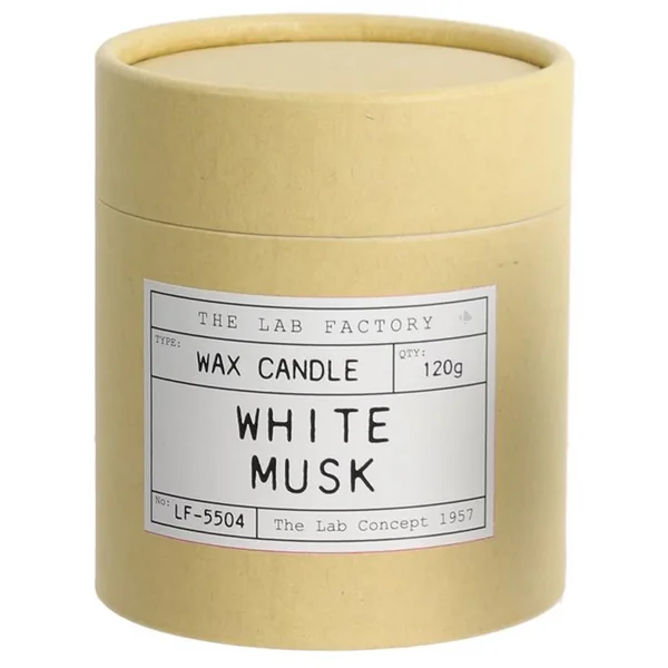 Bougie parfumée Senteur Musc blanc LAB FACTORY avec son étui carton