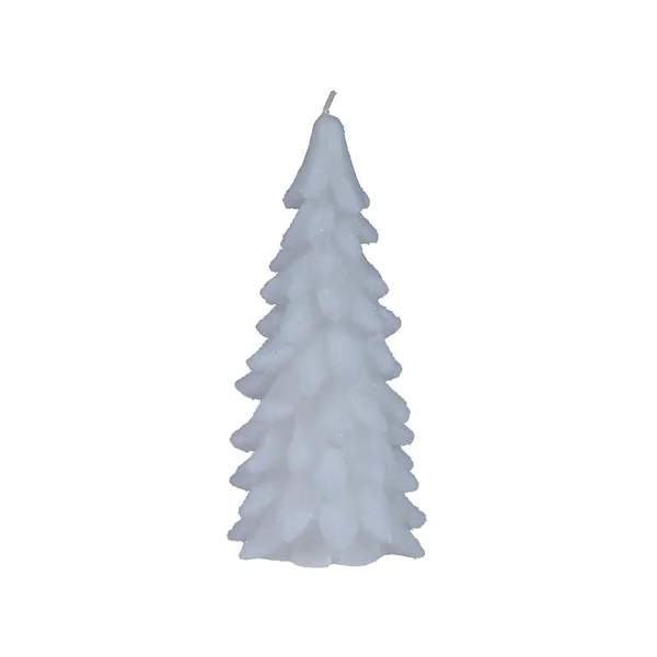 Bougie sapin enneigé coloris blanc - 20 cm