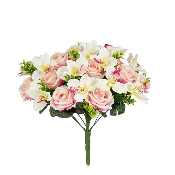 Bouquet artificiel de Phalaénopsis rose clair - Ø 33 x H 36 cm