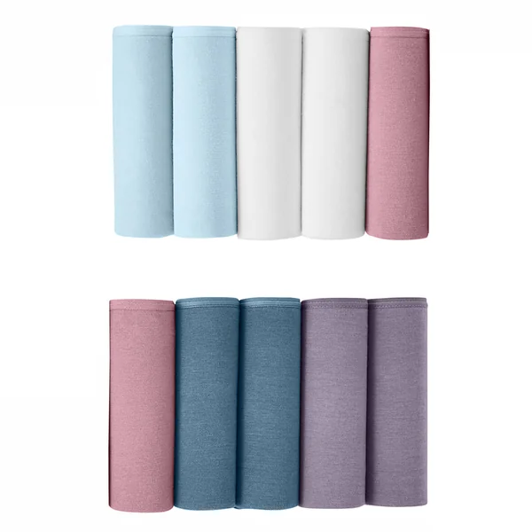 Boxer en coton extensible uni – Lot de 10 , bleu / rose