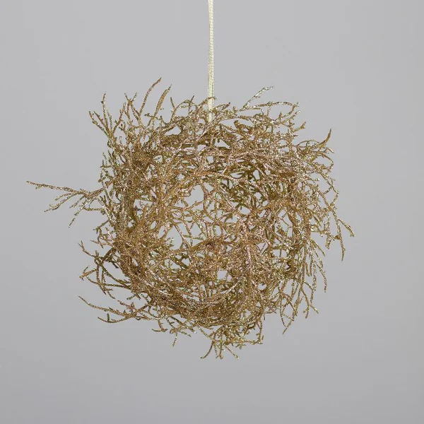 Branche décorative forme boule or - Ø 27 cm