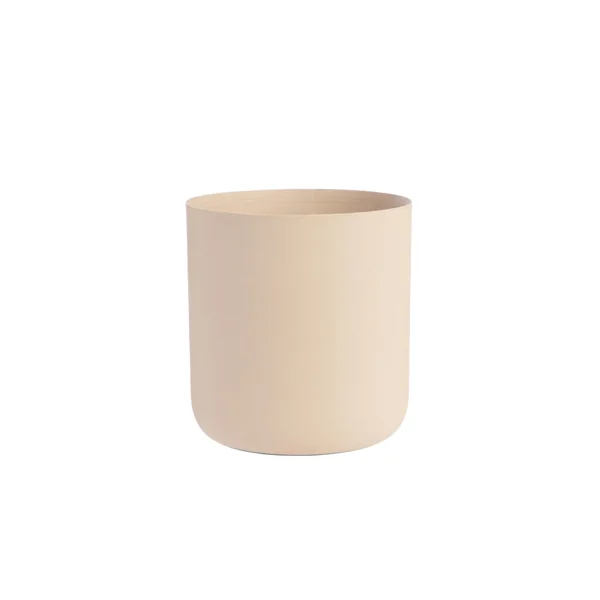 Cache-pot Jasta en zinc coloris beige - 26 x 26 x 24,5 cm