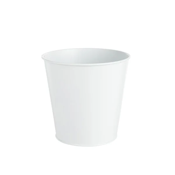 Cache-pot seau coloris blanc en zinc - Ø 16 cm