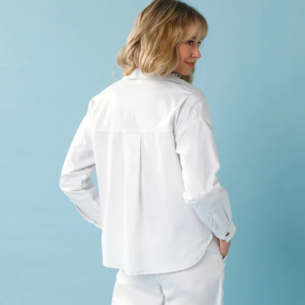 Chemise en denim Spécial Petite, coupe loose , blanc