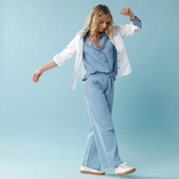 Chemise en denim Spécial Petite, coupe loose , blanc