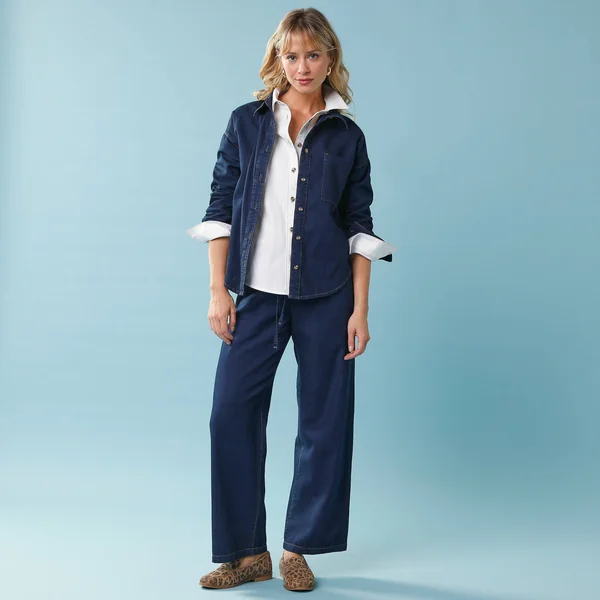 Chemise en denim Spécial Petite, coupe loose , brut