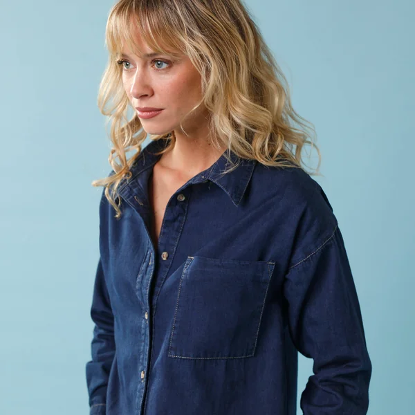 Chemise en denim Spécial Petite, coupe loose , brut