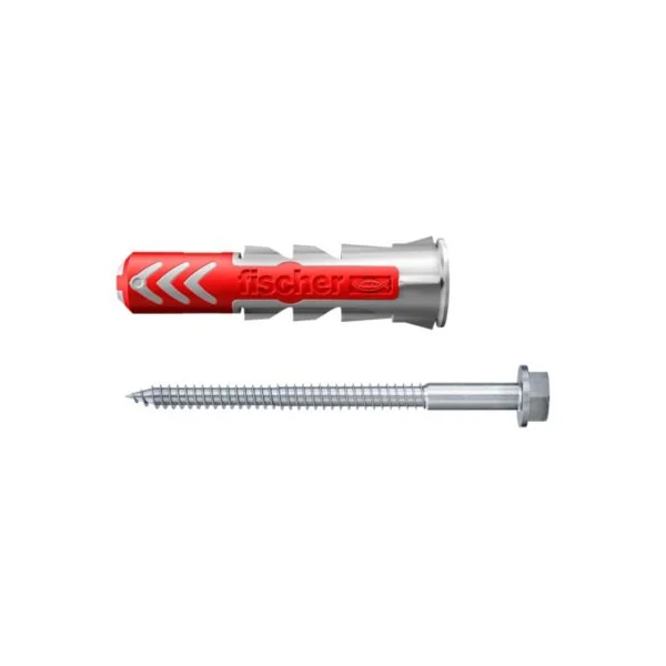 Cheville bi-matière avec vis Fischer DuoPower pour matériaux de construction 10x50 mm, 4 pièces