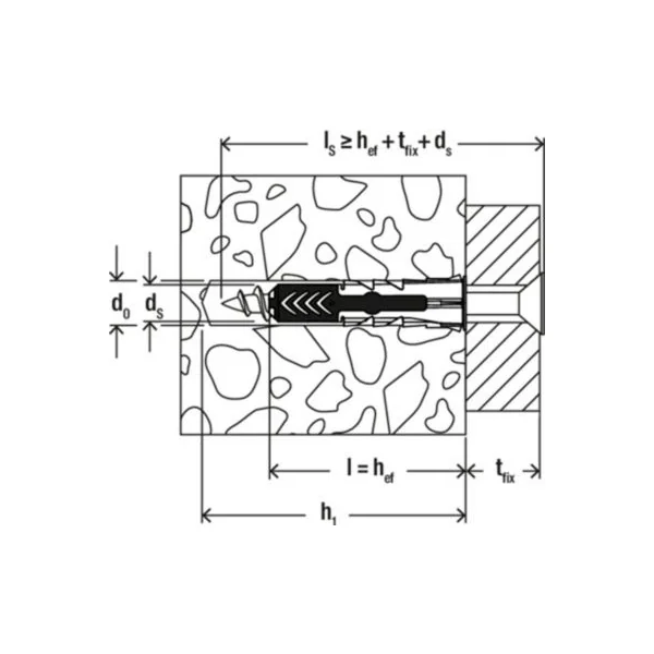 Cheville bi-matière Fischer DuoPower pour matériaux de construction 12x60 mm, 4 pièces