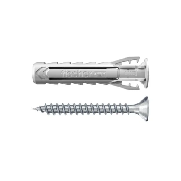 Cheville nylon pour matériaux pleins Fischer SX VIS PLUS 5x25 mm, 2 pièces