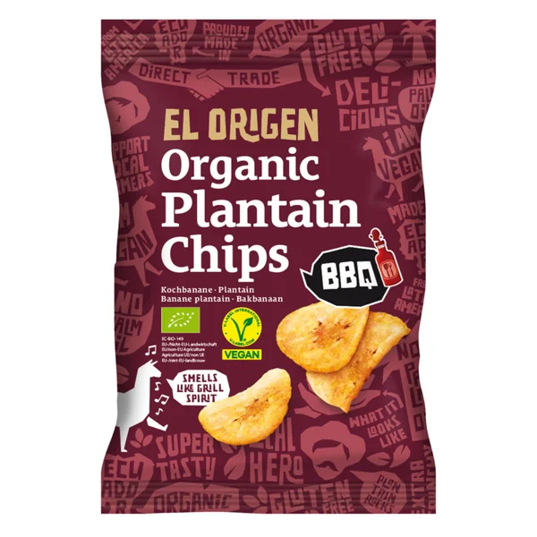 Chips banane plantain barbecue bio El Origen - 80 g