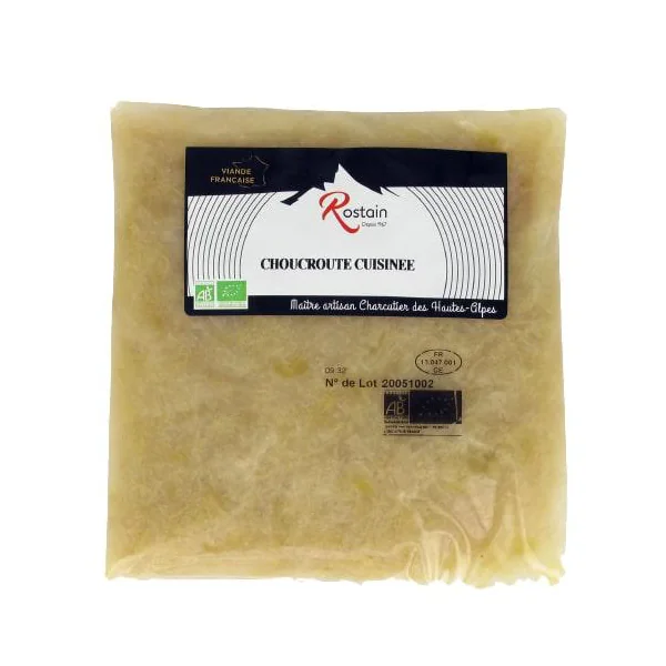 Choucroute bio cuisinée en poche Rostain - 400 g