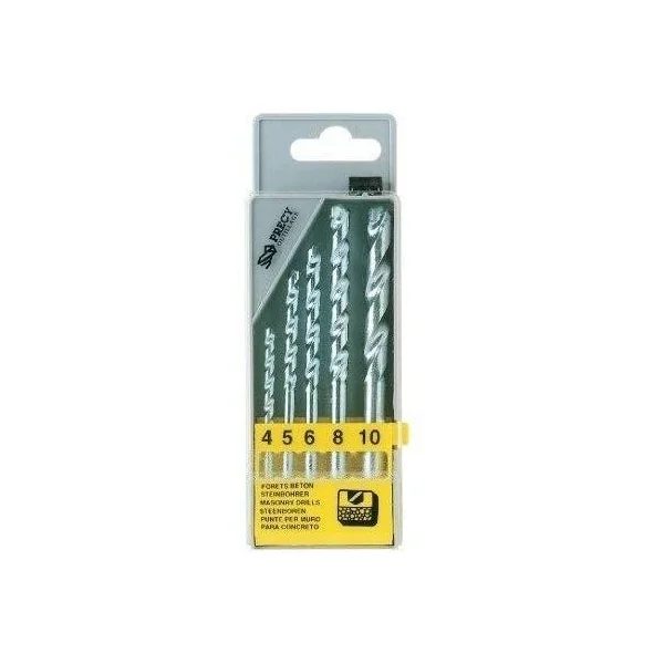 Coffret de 5 forets à béton Ø 4- 5- 6 - 8 et 10