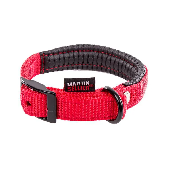 Collier droit Confort pour chien coloris rouge - 1,6x35 cm