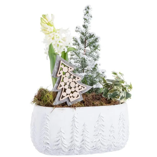 Composition de Noël multicolore céramique sapins
