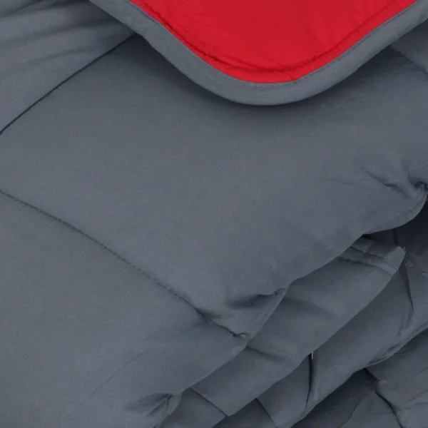 Couette été 140x200 cm COCOON BICOLORE Gris/Rouge garnissage fibre polyester 200 g/m2
