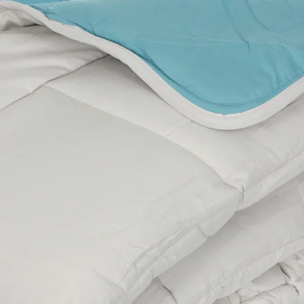 Couette été 140x200 cm COCOON BICOLORE Lac/Galet garnissage fibre polyester 200 g/m2
