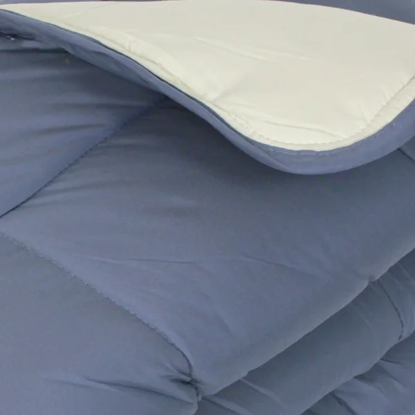 Couette été 260x240 cm COCOON BICOLORE Petrole/Mastic garnissage fibre polyester 200 g/m2