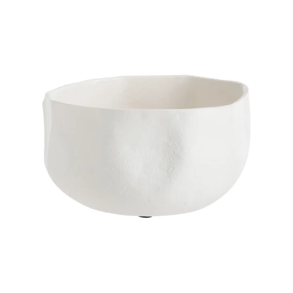 Coupelle texturée blanche en aluminium grand modèle - 17 x 16 x 9 cm