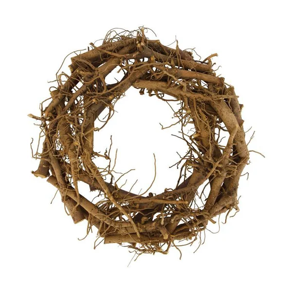 Couronne en racine de bois et coton - 38 x 7 x 38 cm