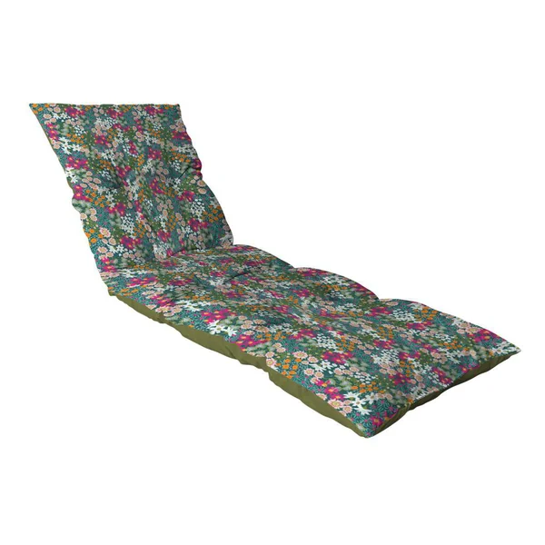Coussin bain de soleil en polyester/coton fleuri multicolore Flocons La Petite Fleuriste - 180 x 56 x 10 cm