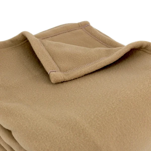 Couverture polaire 180x220 cm 100% Polyester 350 g/m2 TEDDY Marron Sable