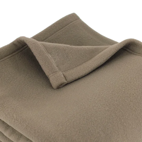 Couverture polaire 180x220 cm 100% Polyester 350 g/m2 TEDDY Marron Taupe