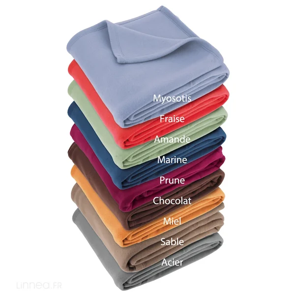 Couverture polaire 180x220 cm Isba marron Taupe 100% Polyester 320 g/m2 traité non-feu