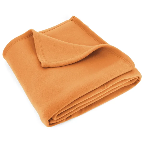 Couverture polaire 180x220 cm Isba, Miel - 100% Polyester 320 g/m2, traité non-feu