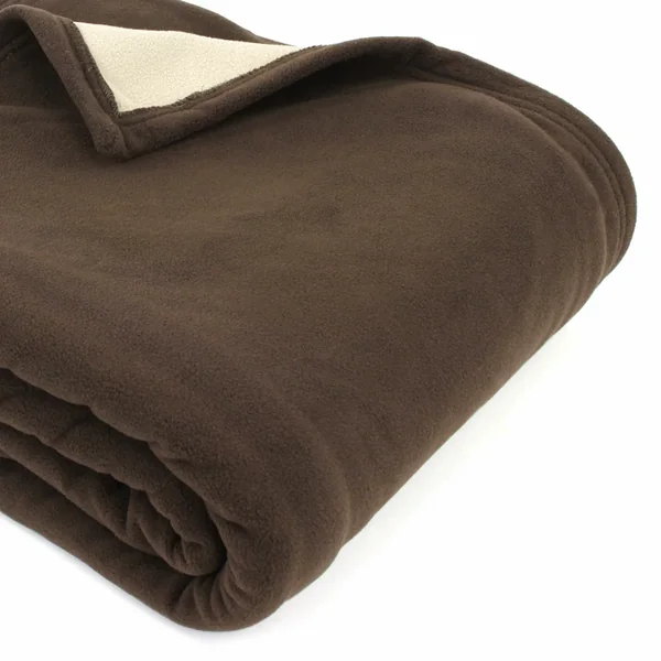 Couverture polaire luxe 180x220 cm 100% polyester 430 g/m2 NARVIK Marron Chocolat