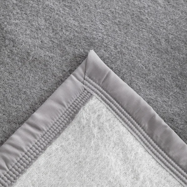 Couverture pure laine vierge Woolmark 500g/m², VOLTA 180x240 cm Gris Acier