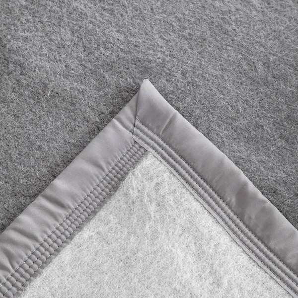 Couverture pure laine vierge Woolmark 500g/m², VOLTA 220x240 cm Gris Acier