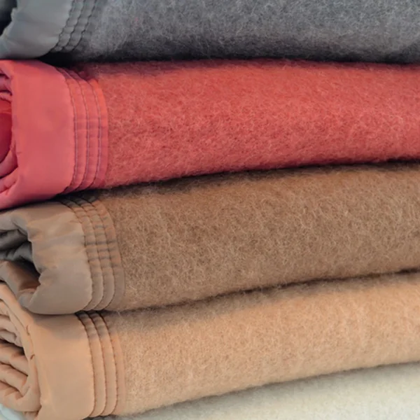 Couverture pure laine vierge Woolmark 500g/m², VOLTA 240x300 cm Blanc Naturel
