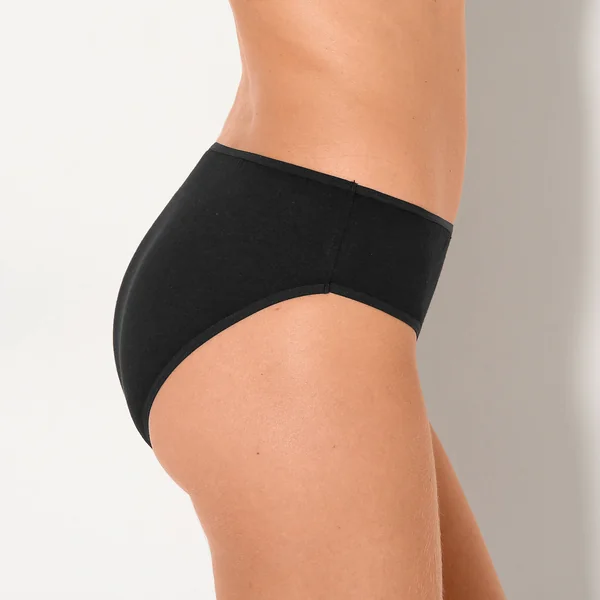 Culotte forme taï en coton extensible uni – lot de 10 , blanc / noir