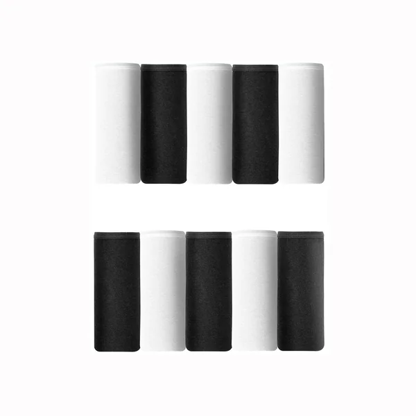 Culotte forme taï en coton extensible uni – lot de 10 , blanc / noir