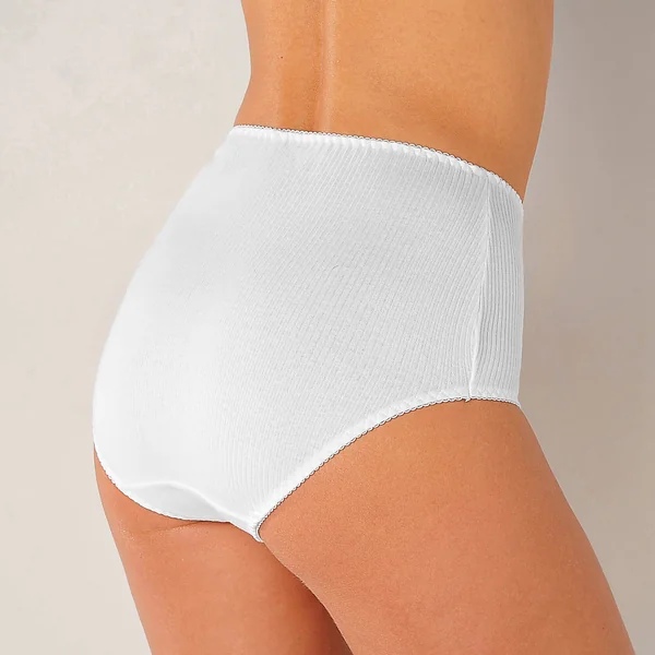 Culotte maxi côtes plates - lot de 6, blanc