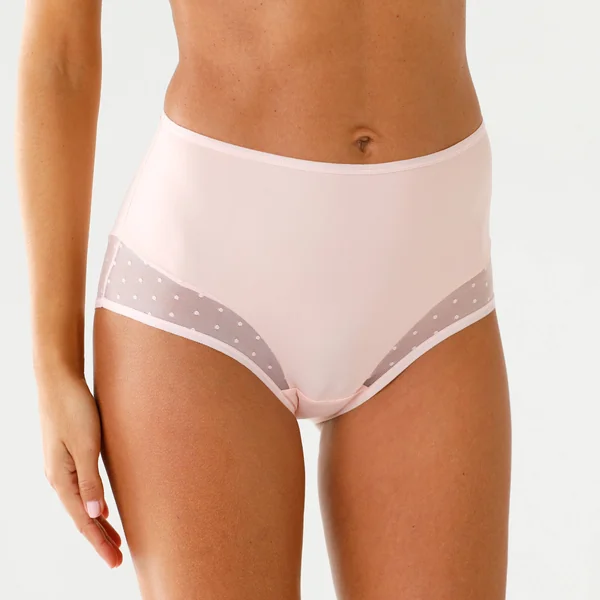 Culotte microfibre taille haute – lot de 2, rose