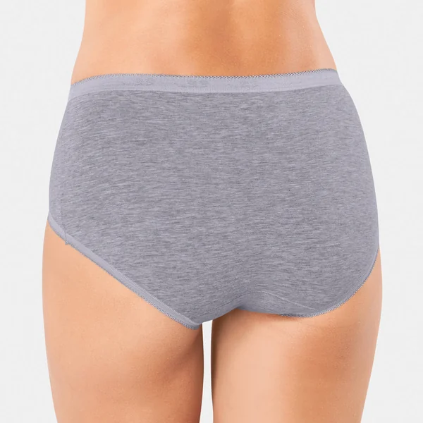 Culotte midi Basic+, lot de 3 achetées + GRATUITE (1), gris chiné