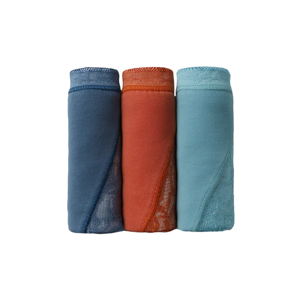 Culotte midi dentelle - lot de 3, orange + bleu + bleu canard