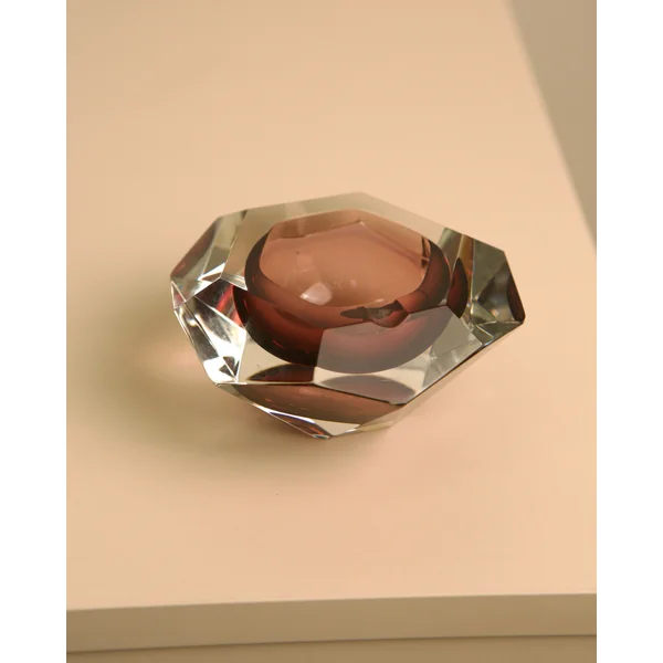 “Diamond” Ashtray in Murano Glass by Flavio Poli for Seguso 60's