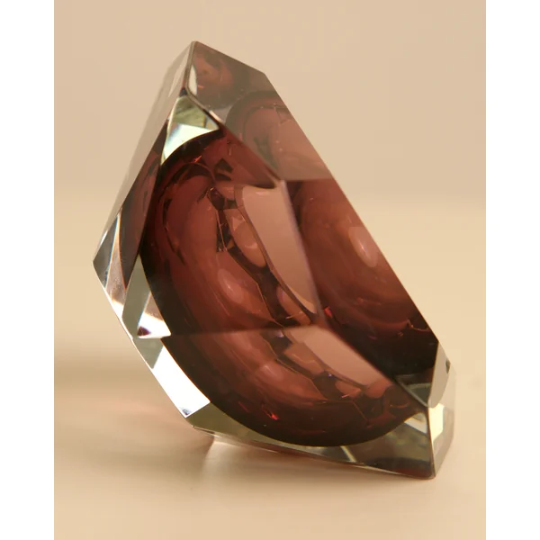“Diamond” Ashtray in Murano Glass by Flavio Poli for Seguso 60's