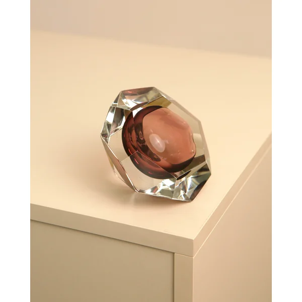 “Diamond” Ashtray in Murano Glass by Flavio Poli for Seguso 60's